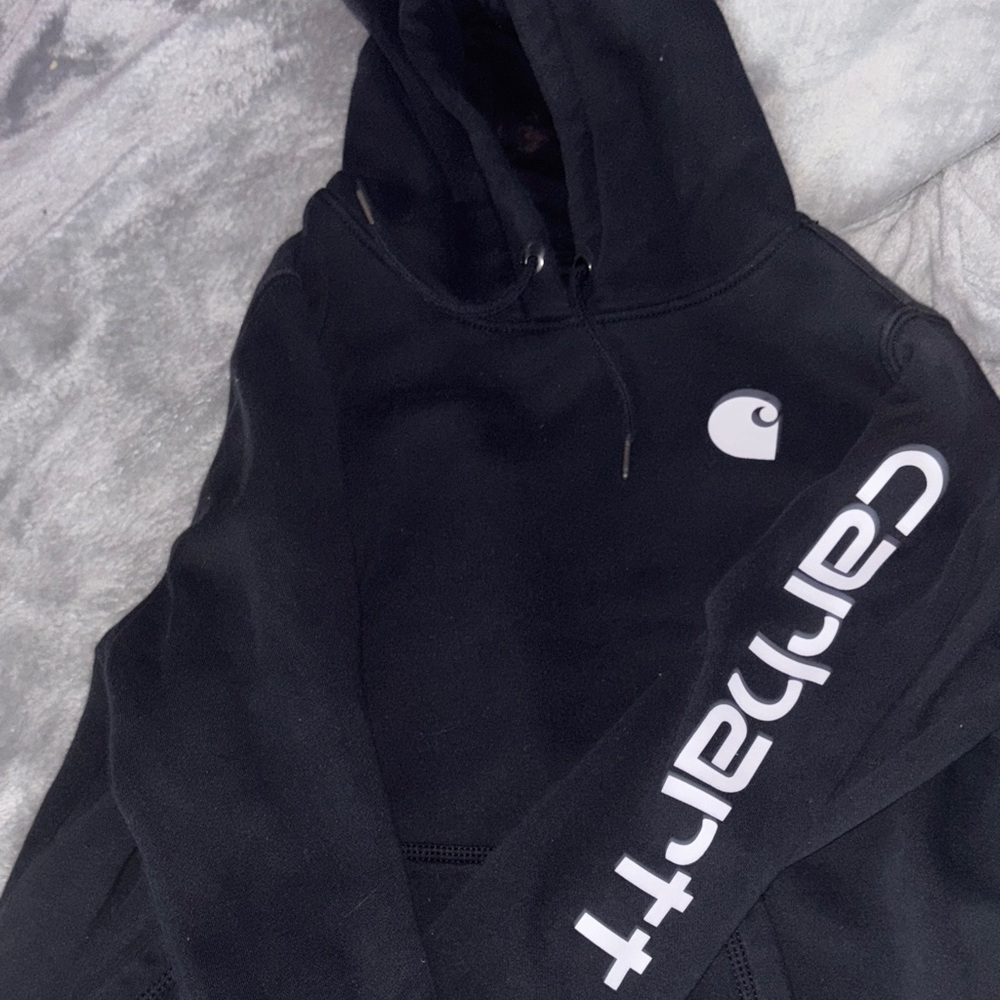 Carhartt Black Hoodie with White Logo